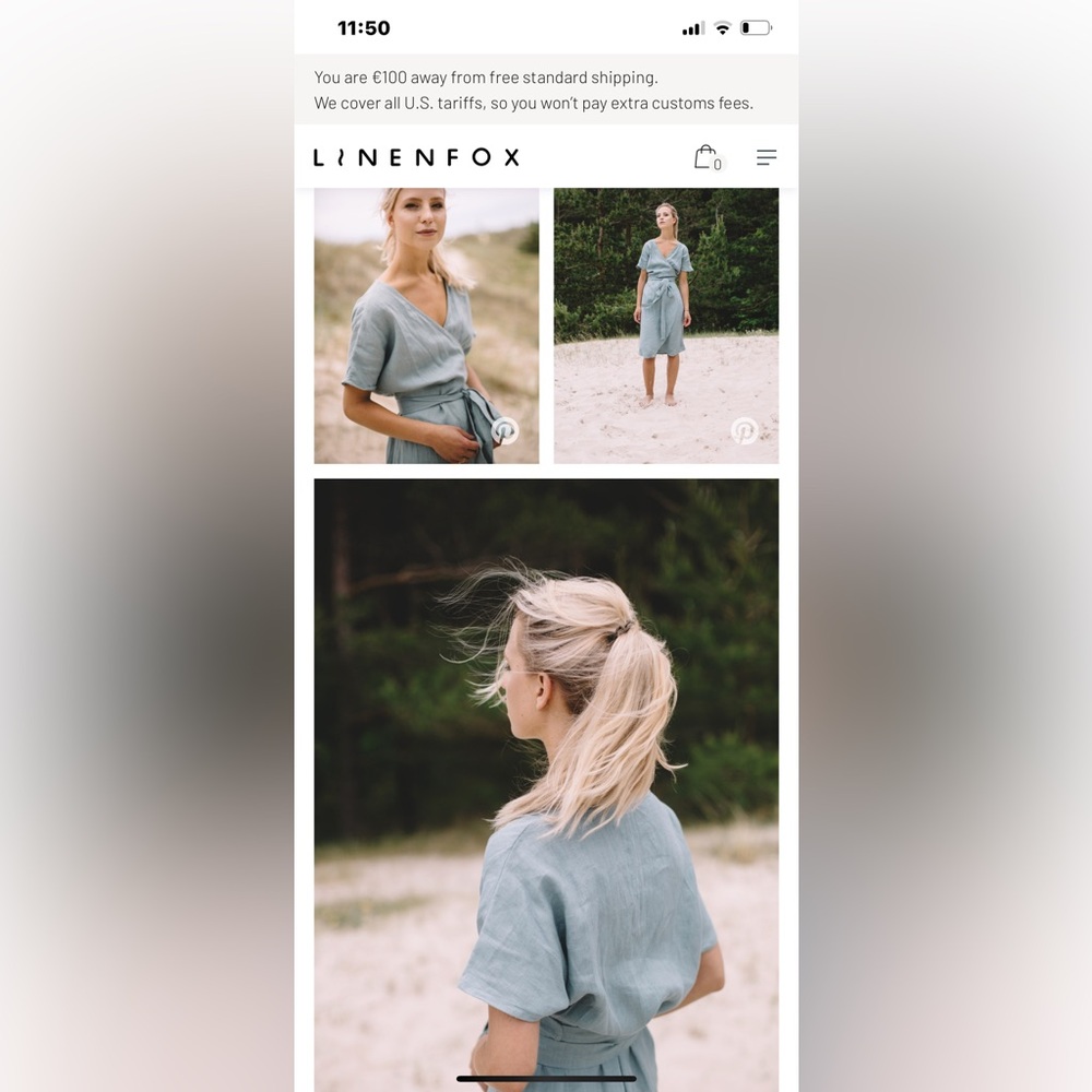 Linenfox ‘Sea Green Mimosa Dress’